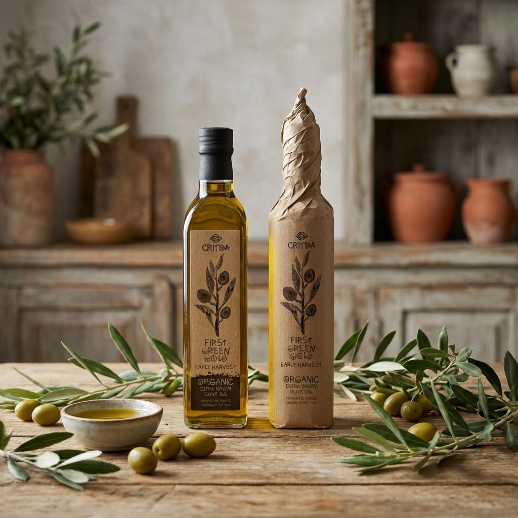 extra panenský olivový olej z Kréty Critida First Green Gold 500 ml